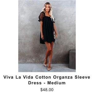 Black puff sleeve dress, medium